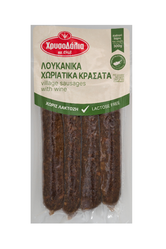 village sausages w wine 300gr
